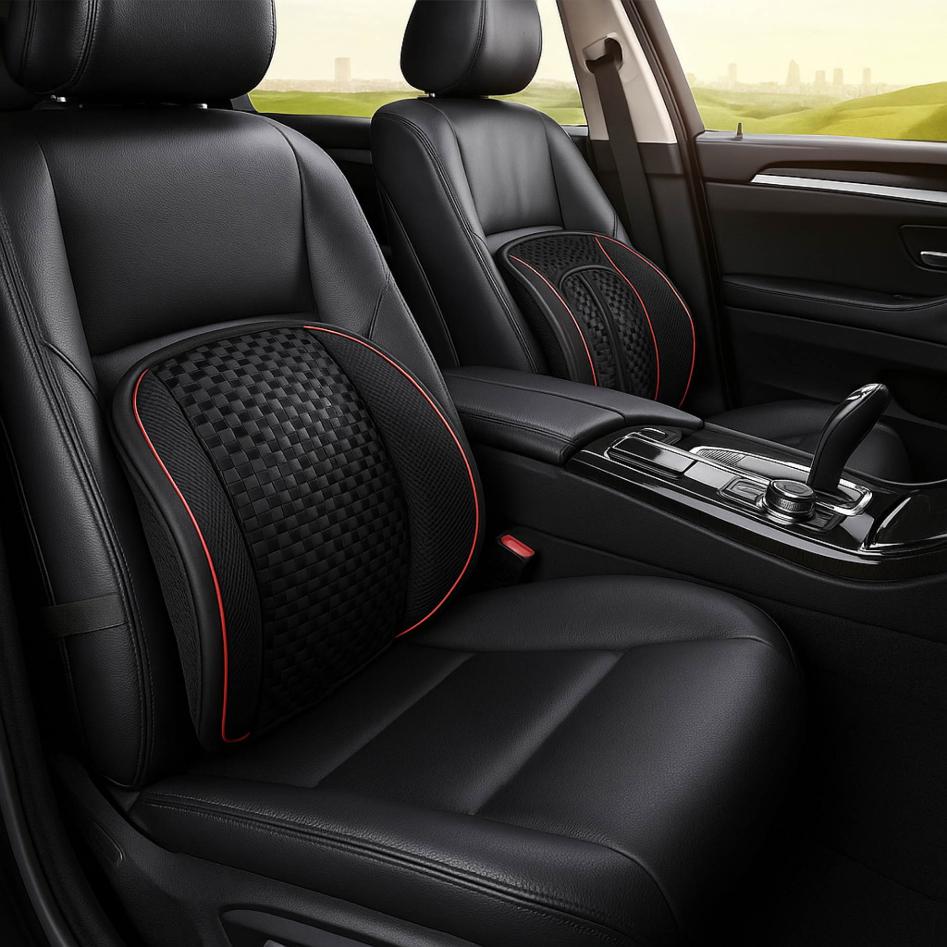 LumbaWeave Support | Cojín lumbar ergonómico para asiento de carro