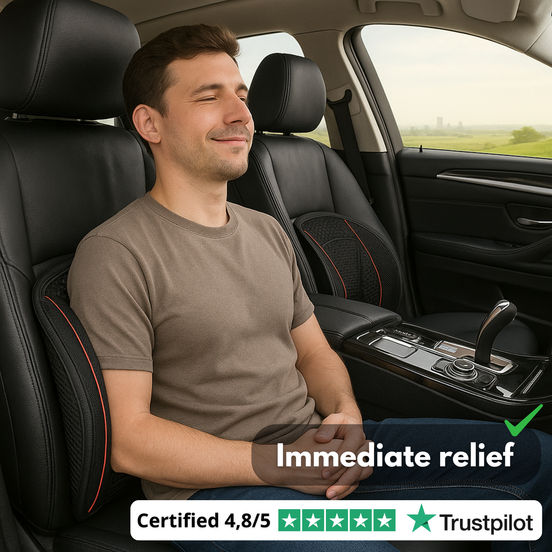 LumbaWeave Support | Cojín lumbar ergonómico para asiento de carro