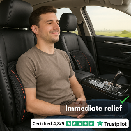 LumbaWeave Support | Cojín lumbar ergonómico para asiento de carro