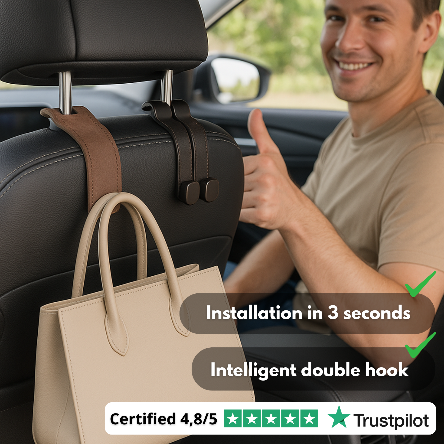 GripHook™ Hangers | El gancho premium para asiento de carro