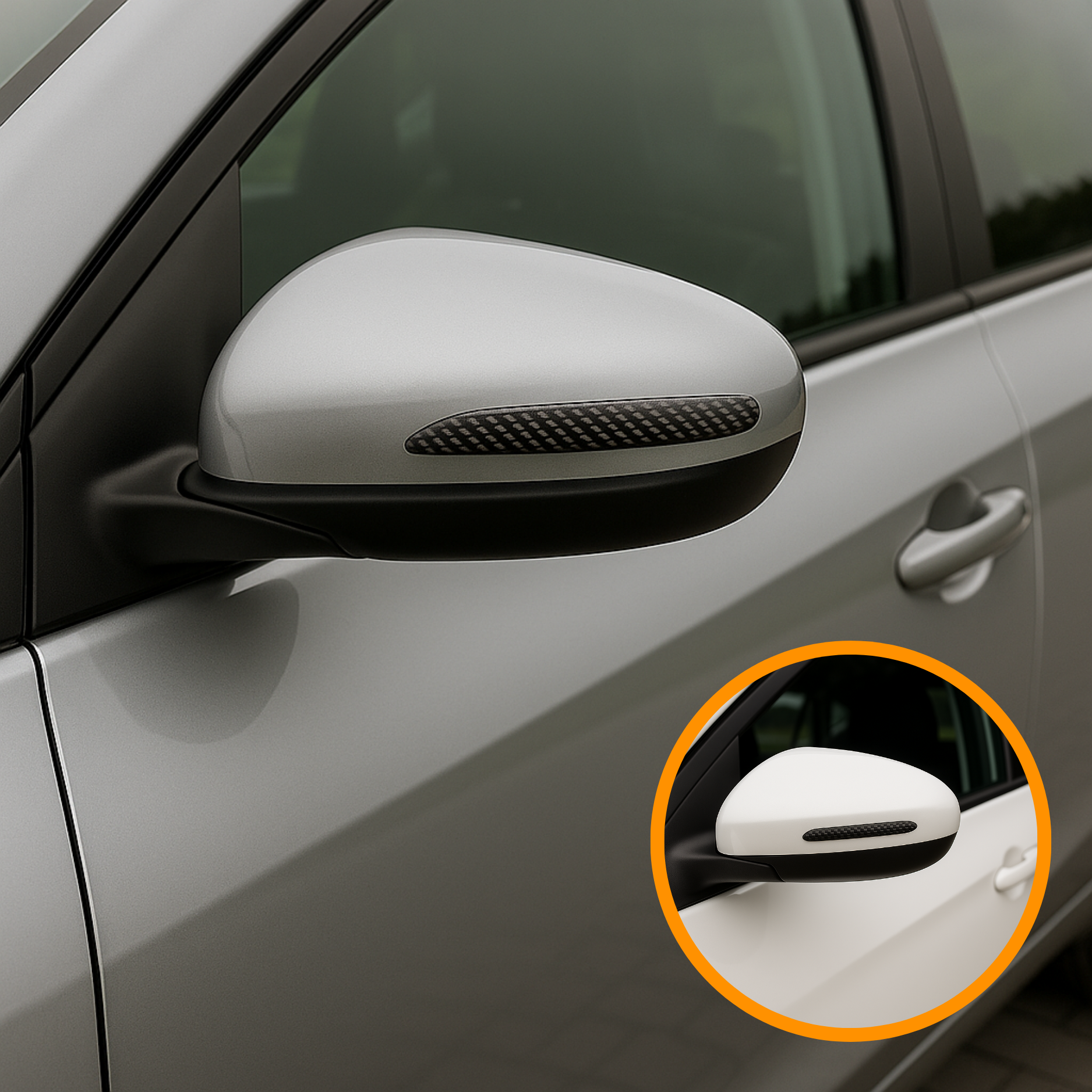 MirrorEdge Guard | Protector estilo carbono para espejos laterales (2 piezas)