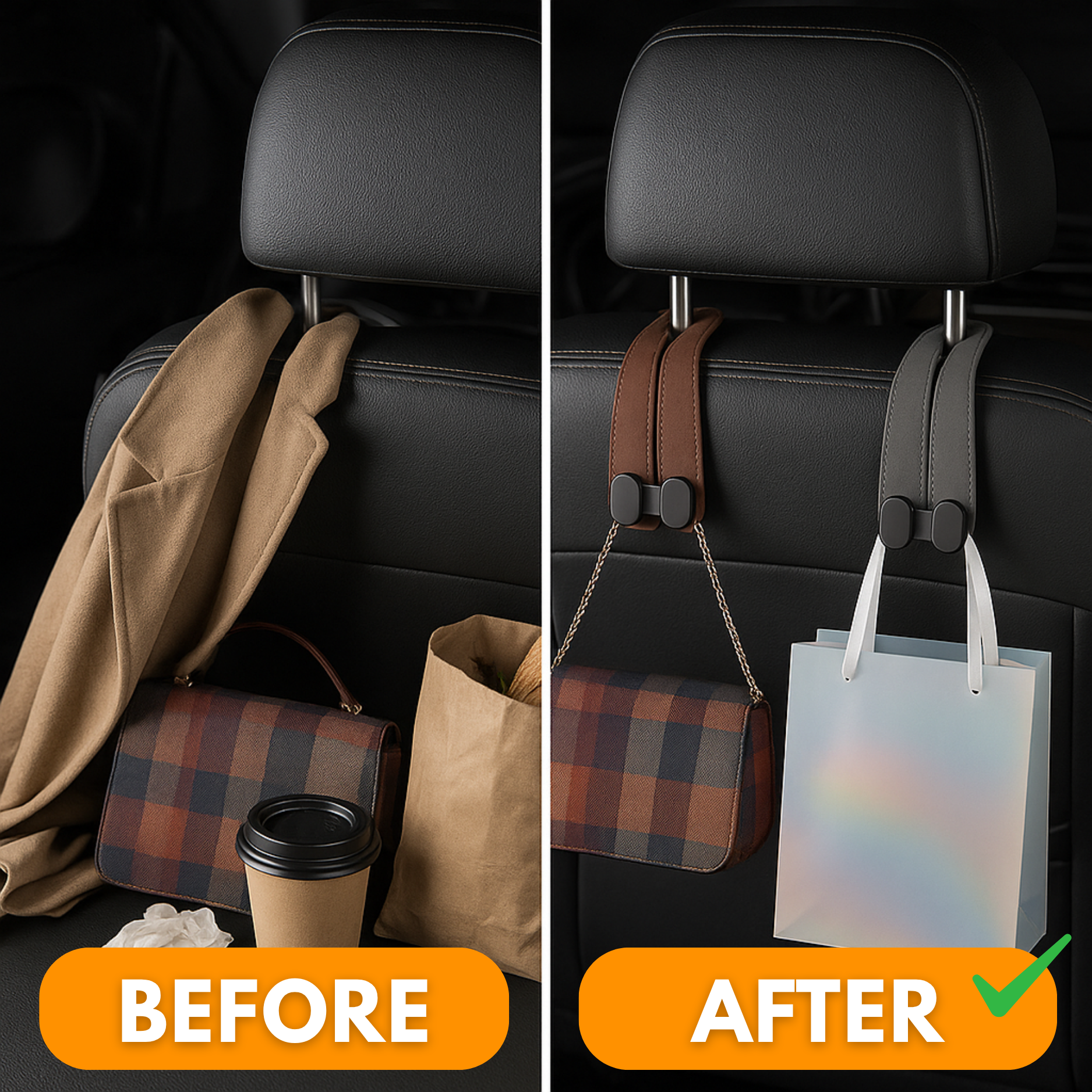 GripHook™ Hangers | El gancho premium para asiento de carro