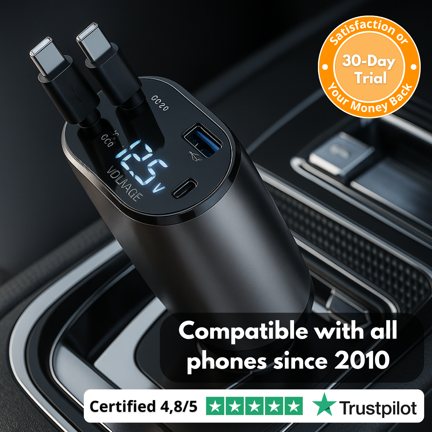 VoltMate™ | Cargador inteligente 4 en 1 para carro