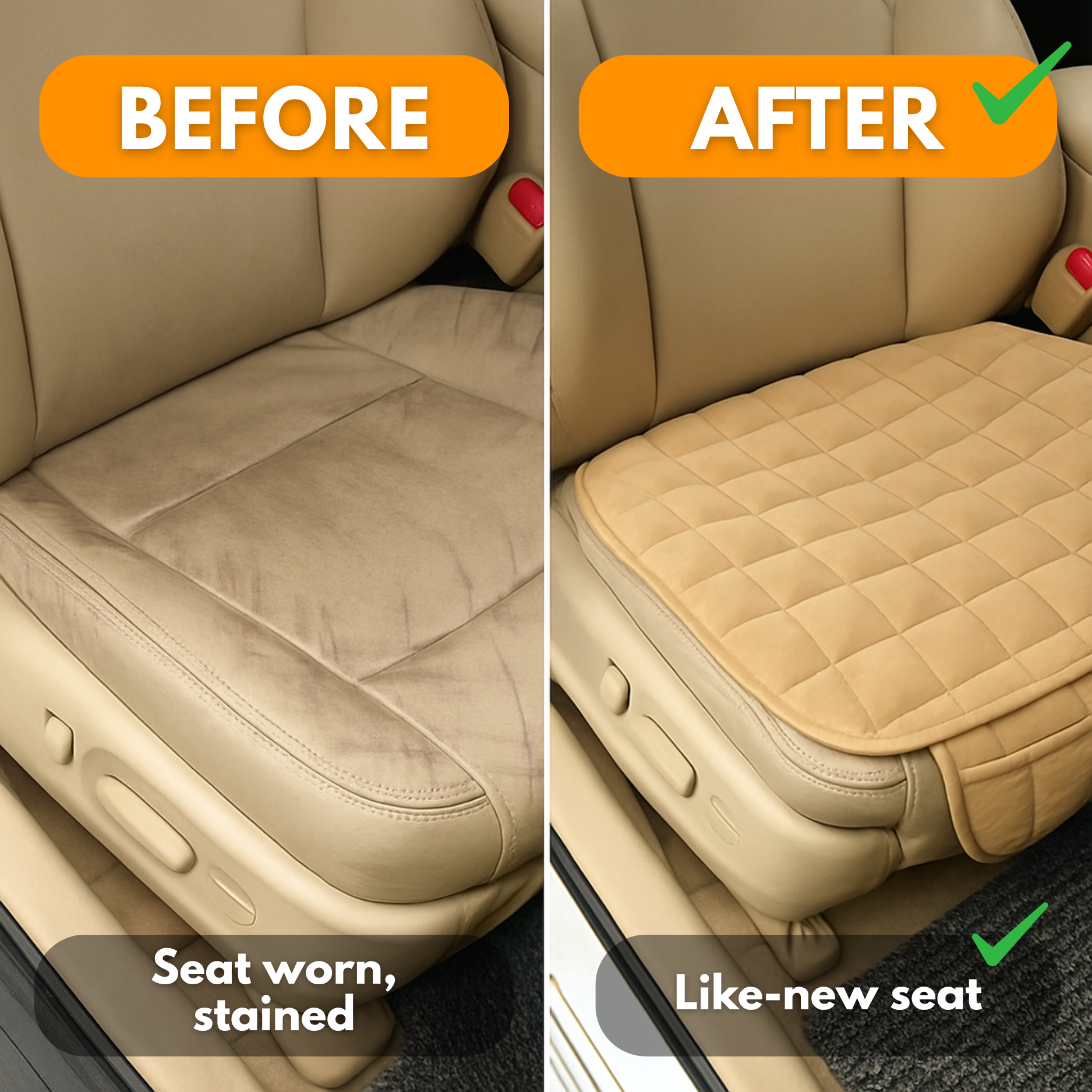 ComfortPad™ Luxe | Cojín acolchado para asiento con bolsa organizadora
