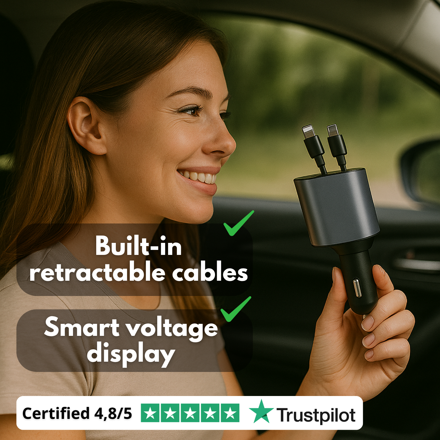 VoltMate™ | Cargador inteligente 4 en 1 para carro