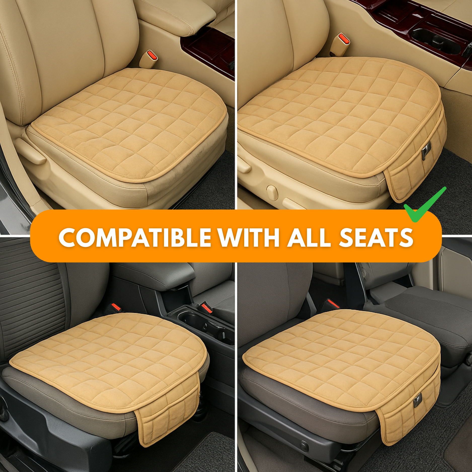 ComfortPad™ Luxe | Cojín acolchado para asiento con bolsa organizadora