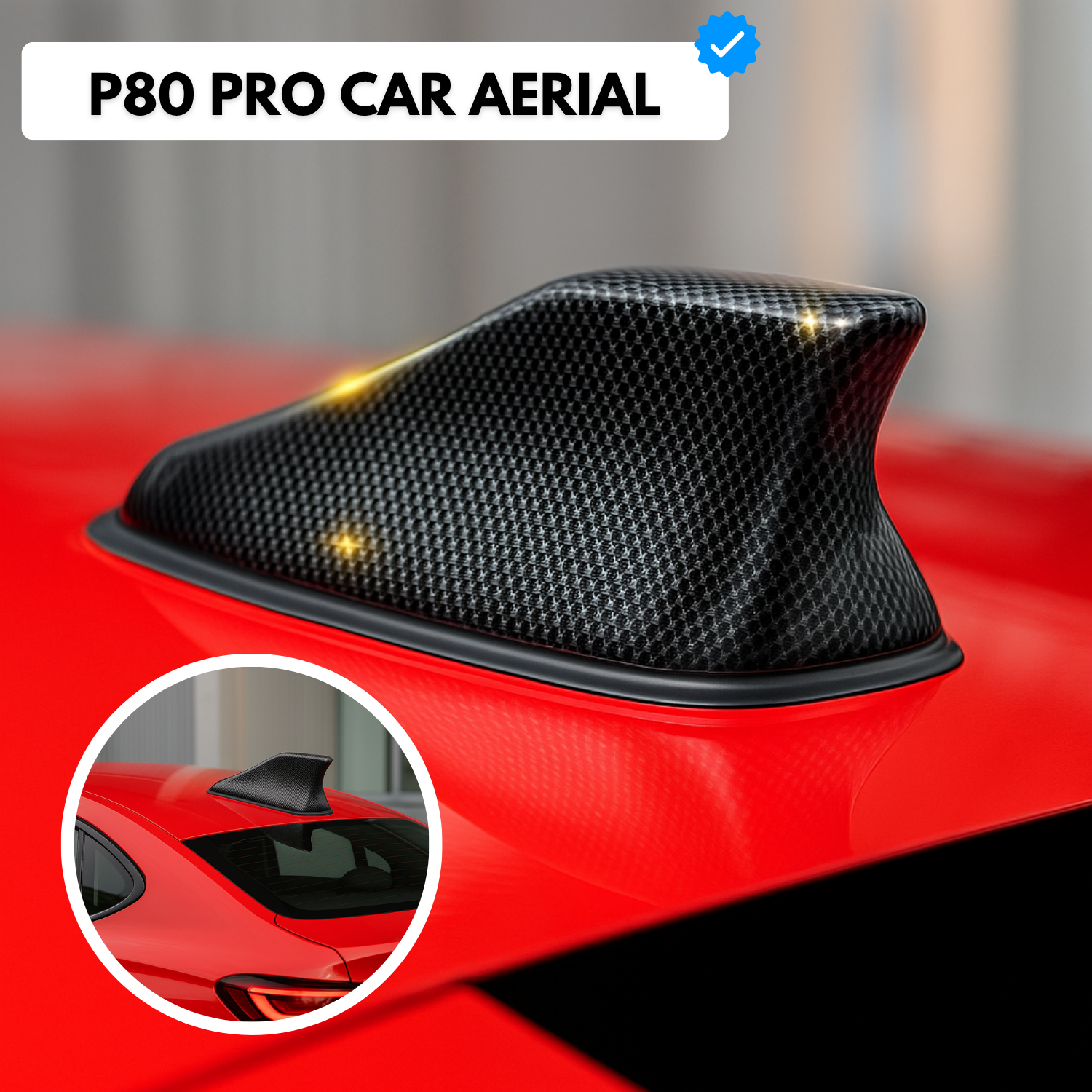 P80 PRO | Antena aleta de tiburón para carro – Señal de radio y GPS amplificada