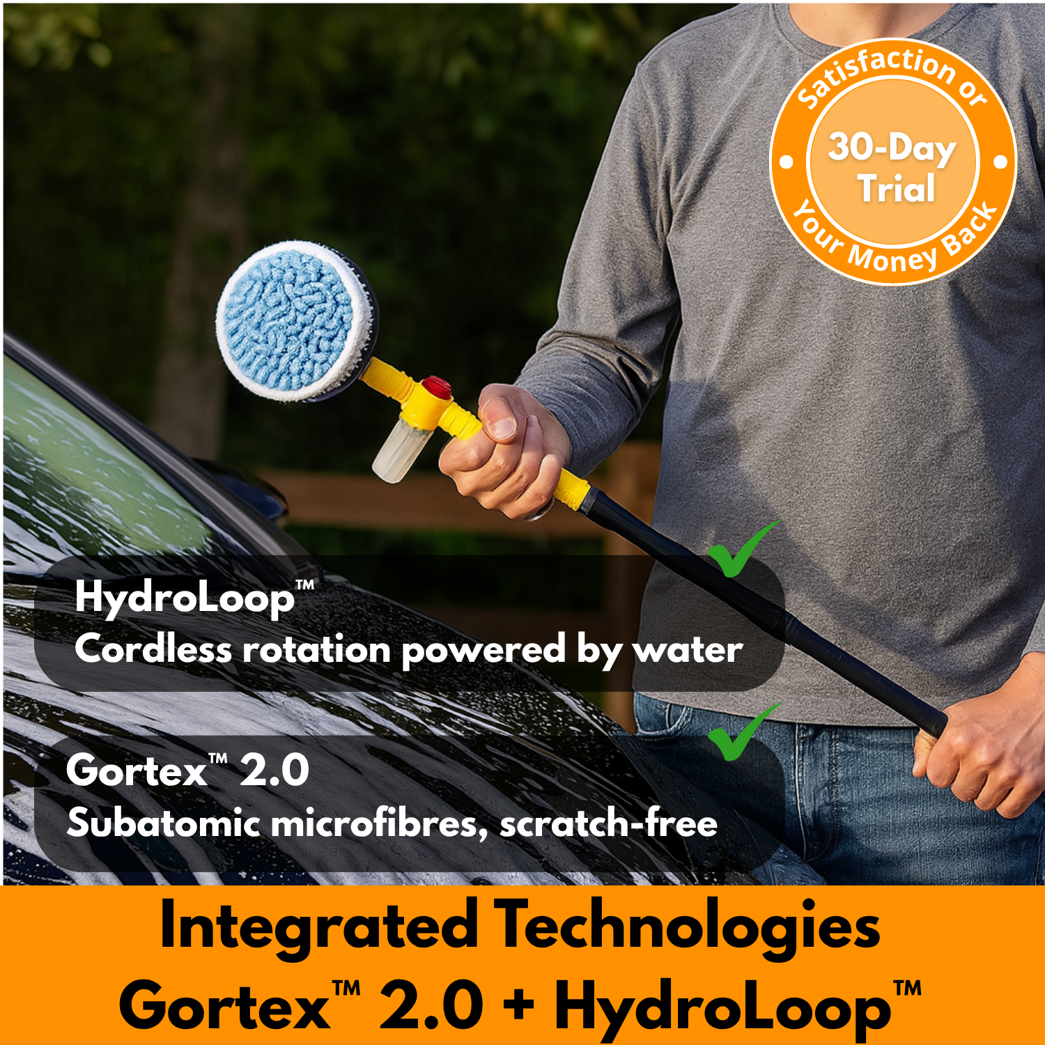 HydroSpin360™ | Cepillo giratorio con espuma activa – sin electricidad