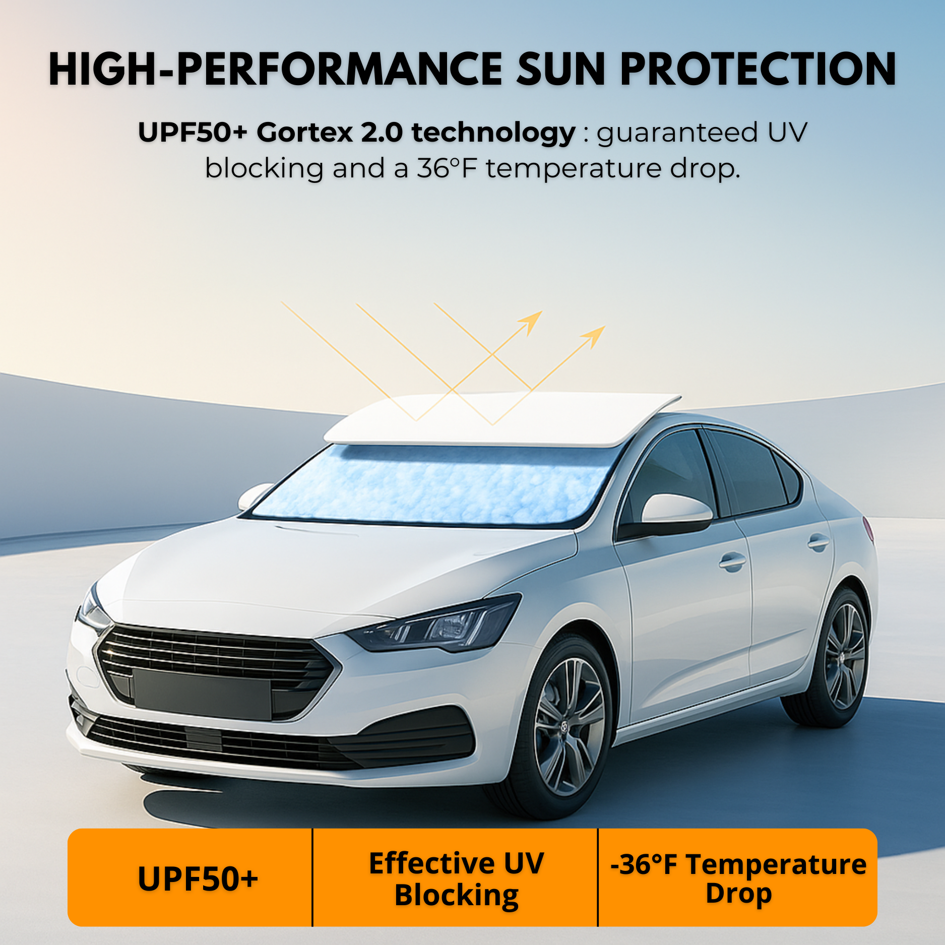 UVX26 PRO™ | Parasol para parabrisas, hasta 20 °C menos dentro de tu carro