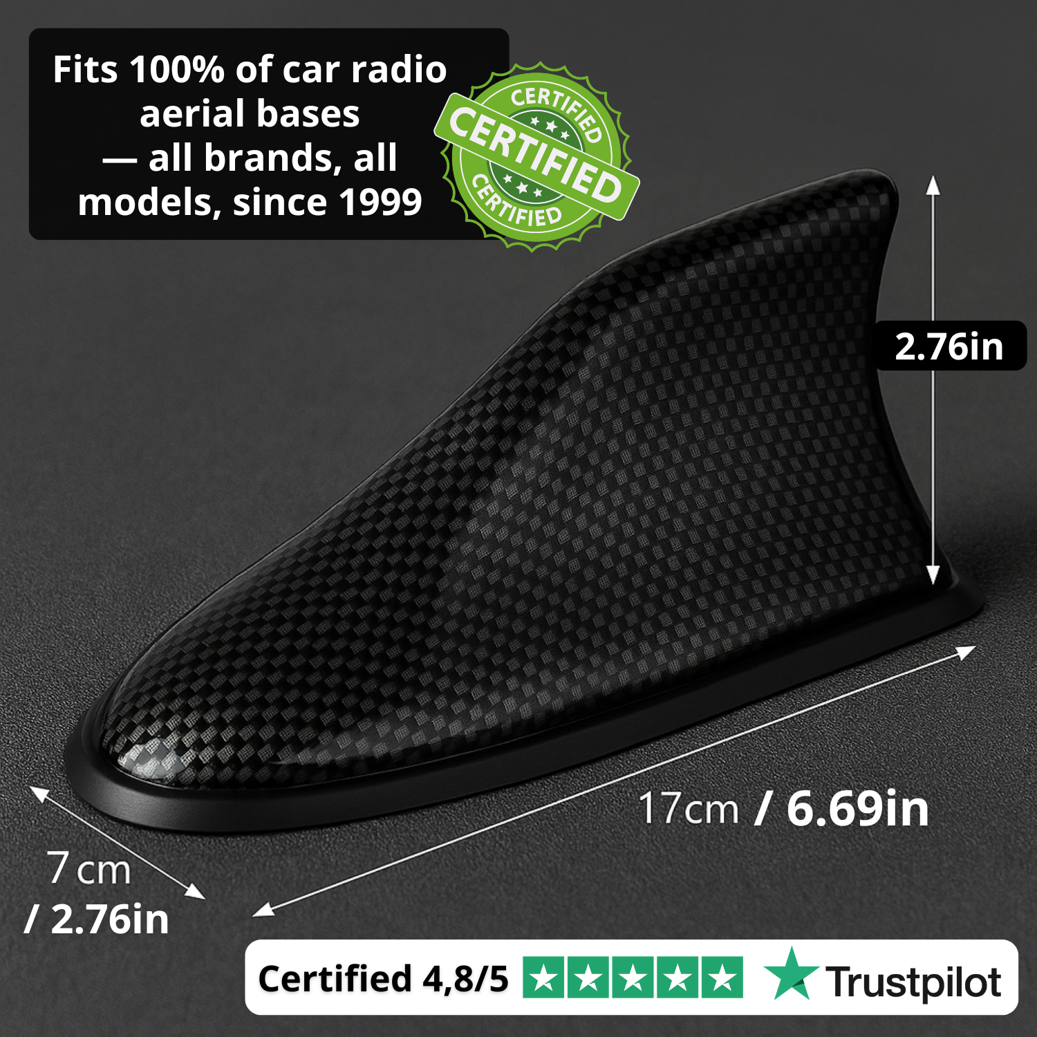 P80 PRO | Antena aleta de tiburón para carro – Señal de radio y GPS amplificada