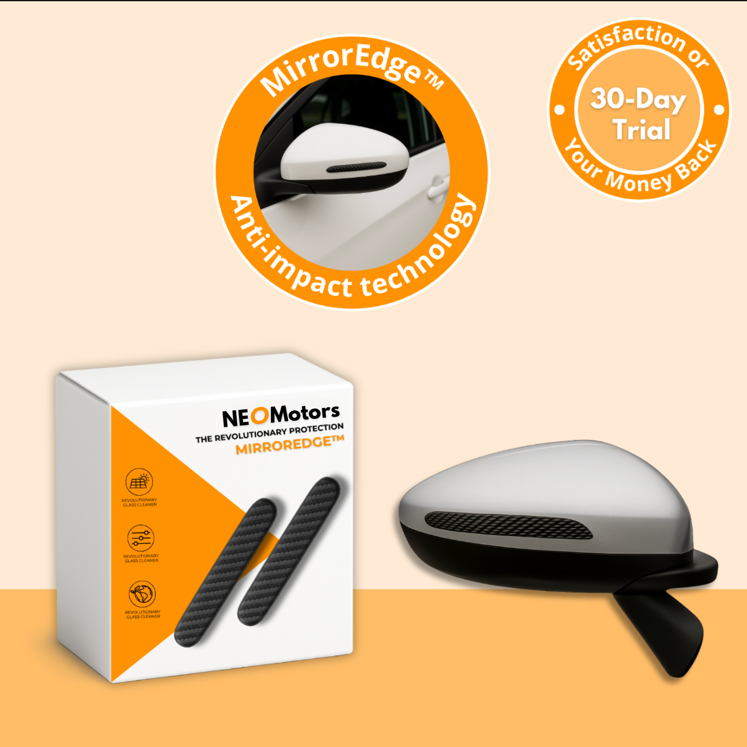 MirrorEdge Guard | Protector estilo carbono para espejos laterales (2 piezas)